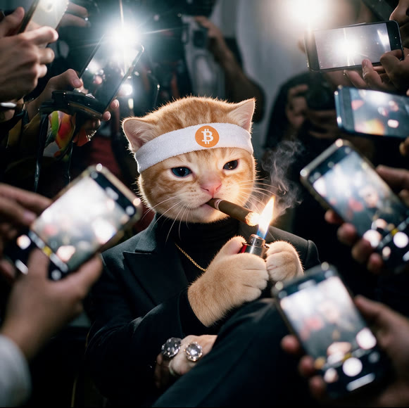 Buy The Cat meme — cat mobbed by paparazzi